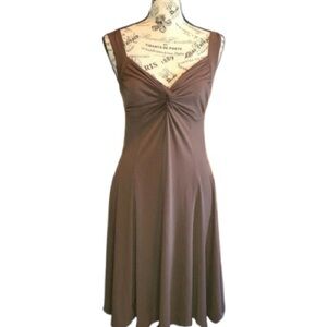 MODA Brown Strapless Twist Front Dress